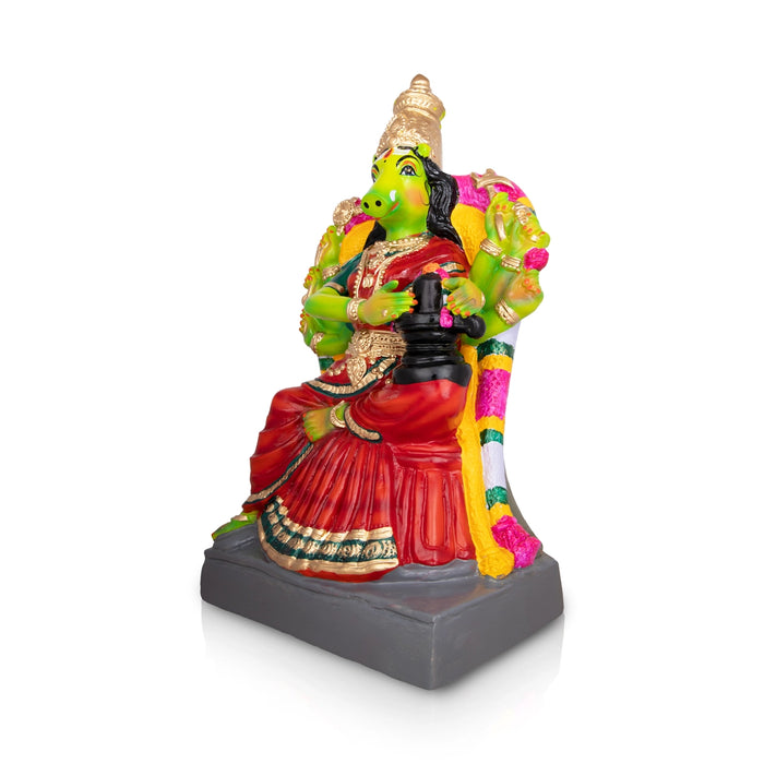 Varahi Amman Statue With Shiv Ling Murti Paper Mache Golu Bommai - 20 X 11.5 Inches | Giri Navaratri Golu Doll