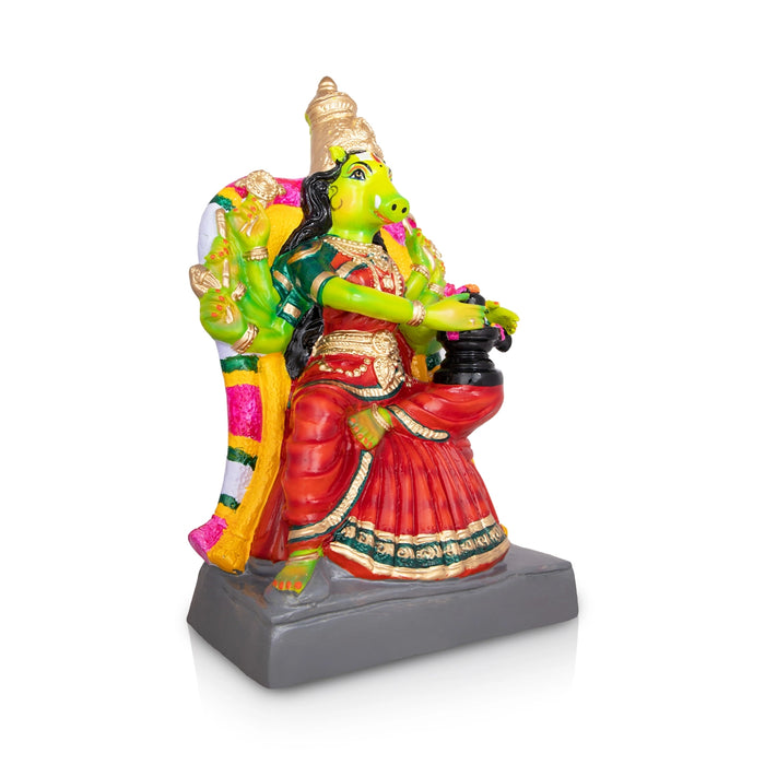 Varahi Amman Statue With Shiv Ling Murti Paper Mache Golu Bommai - 20 X 11.5 Inches | Giri Navaratri Golu Doll