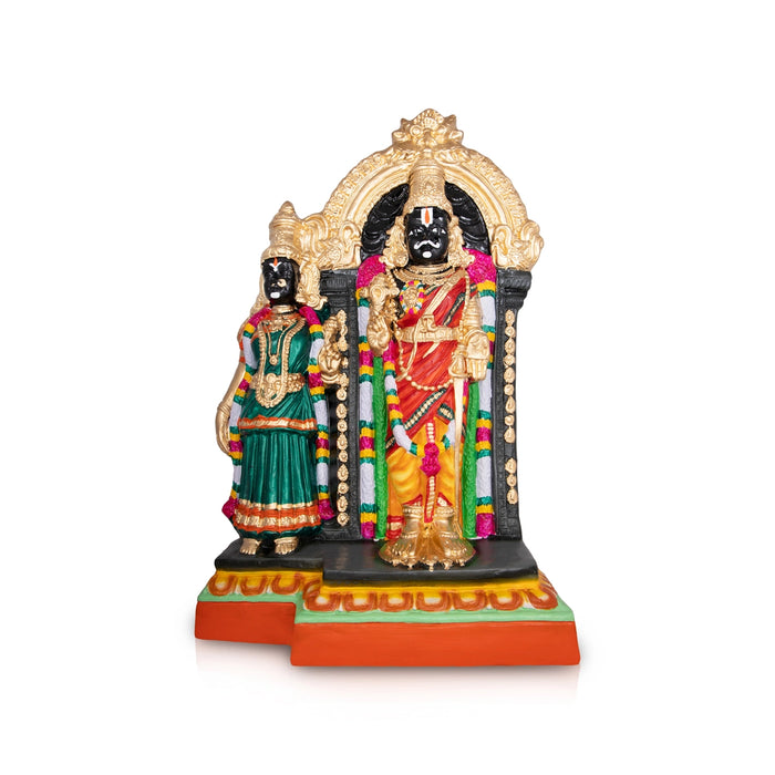 Parthasarathy Perumal Thayar Paper Mache Golu Bommai - 23 X 14 Inches | Navaratri Golu Gombe/ Giri Golu Doll
