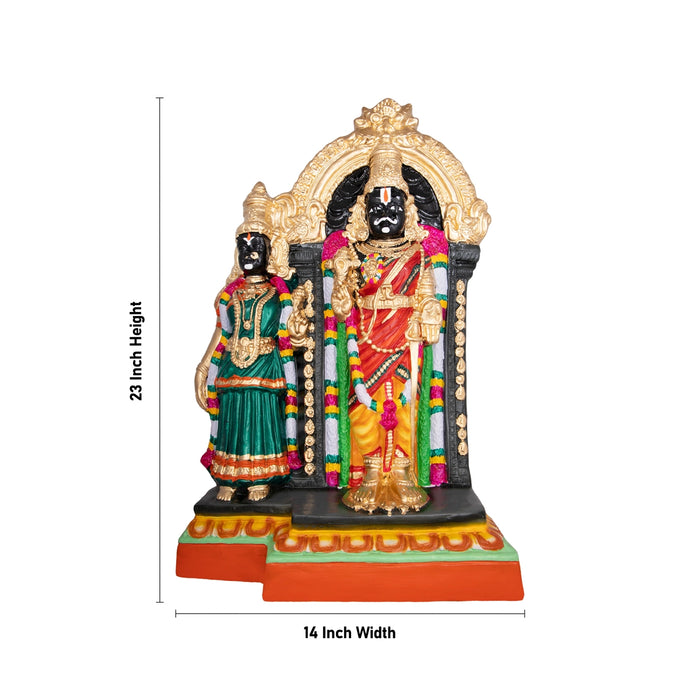 Parthasarathy Perumal Thayar Paper Mache Golu Bommai - 23 X 14 Inches | Navaratri Golu Gombe/ Giri Golu Doll