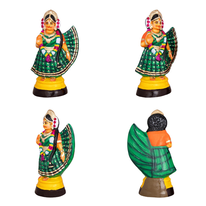 Radha Krishna Murti Paper Mache Golu Bommai Pair- 16 X 6.5 Inches | Giri Golu Doll/Navaratri Gombe/Navratri Décor
