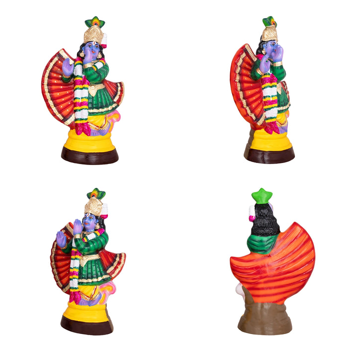 Radha Krishna Murti Paper Mache Golu Bommai Pair- 16 X 6.5 Inches | Giri Golu Doll/Navaratri Gombe/Navratri Décor