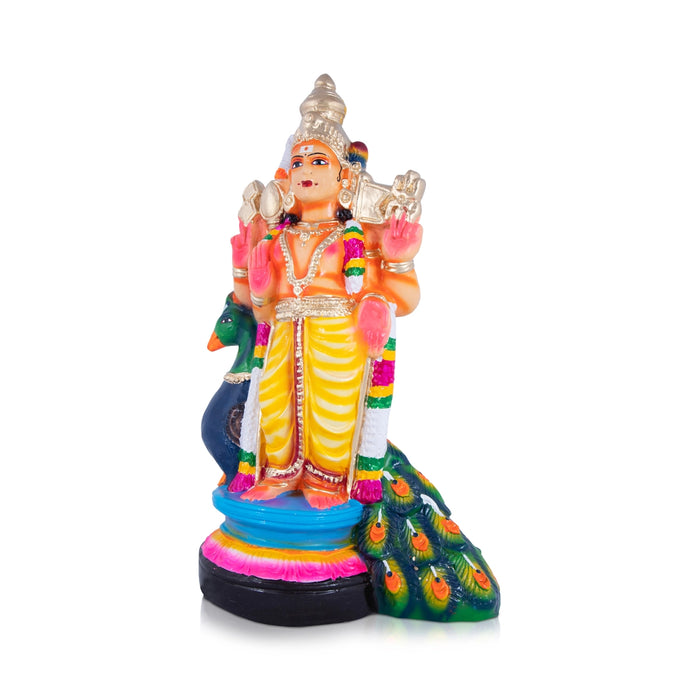 Mayil Murugan Paper Mache Golu Bommai - 21 x 10 Inches | Giri Golu Doll/ Navaratri Golu Bomma/Gombe/Bommai