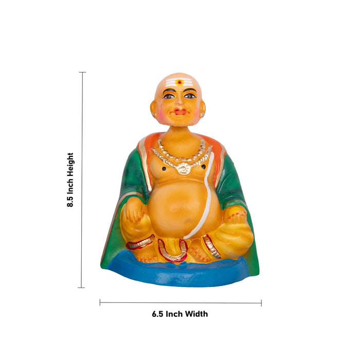 Mama Mami Paper Mache Golu Bommai Pair - 8.5 X 6.5 Inches | Giri Golu Doll/ Navaratri Gombe/ Navratri Décor