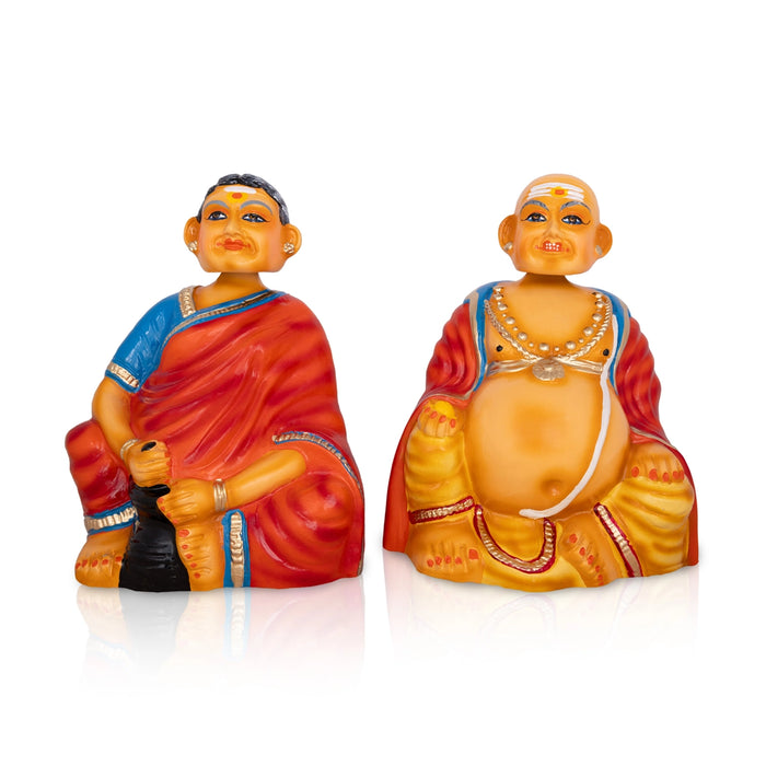 Thatha Patti Paper Mache Golu Bommai Pair - 11 X 9 Inches | Giri Golu Doll/ Navaratri Gombe/ Navratri Decor