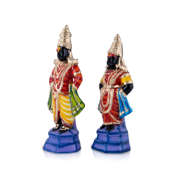 Vitthal Rukmini Paper Mache Golu Bommai Pair - 11 x 4 Inches | Giri Golu Doll/ Navaratri Golu Bomma/Gombe/Bommai