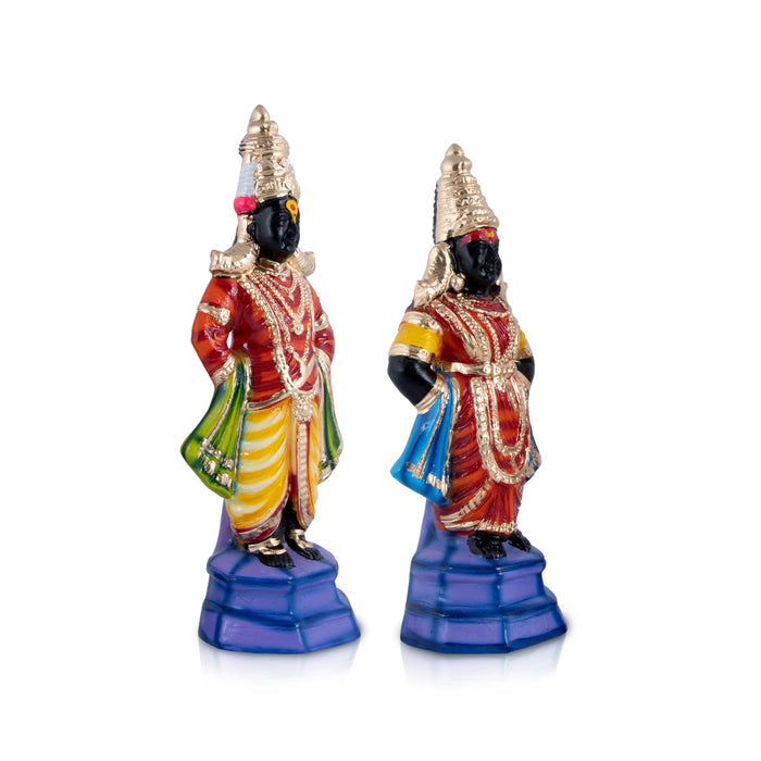 Vitthal Rukmini Paper Mache Golu Bommai Pair - 11 x 4 Inches | Giri Golu Doll/ Navaratri Golu Bomma/Gombe/Bommai