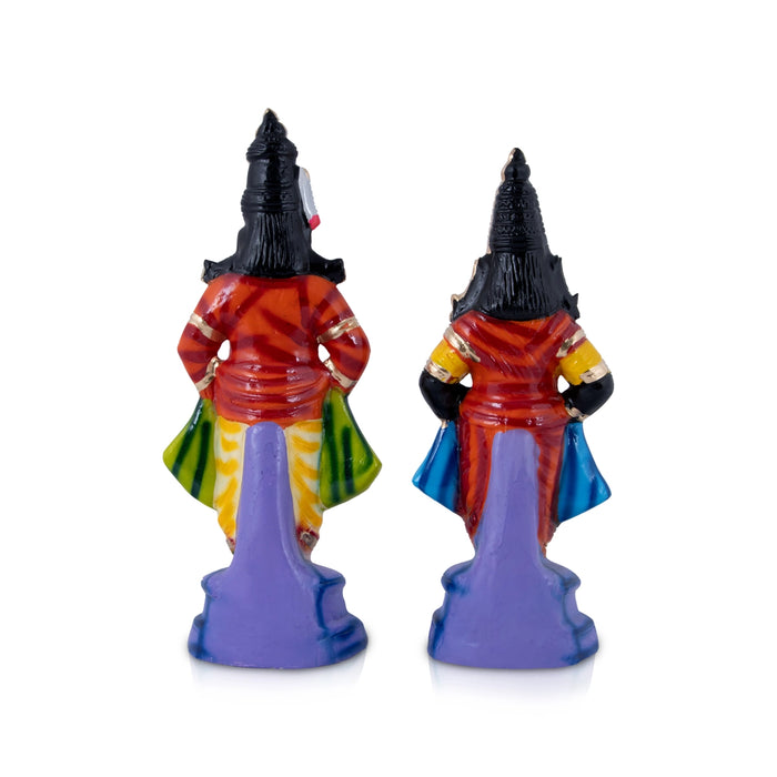 Vitthal Rukmini Paper Mache Golu Bommai Pair - 11 x 4 Inches | Giri Golu Doll/ Navaratri Golu Bomma/Gombe/Bommai