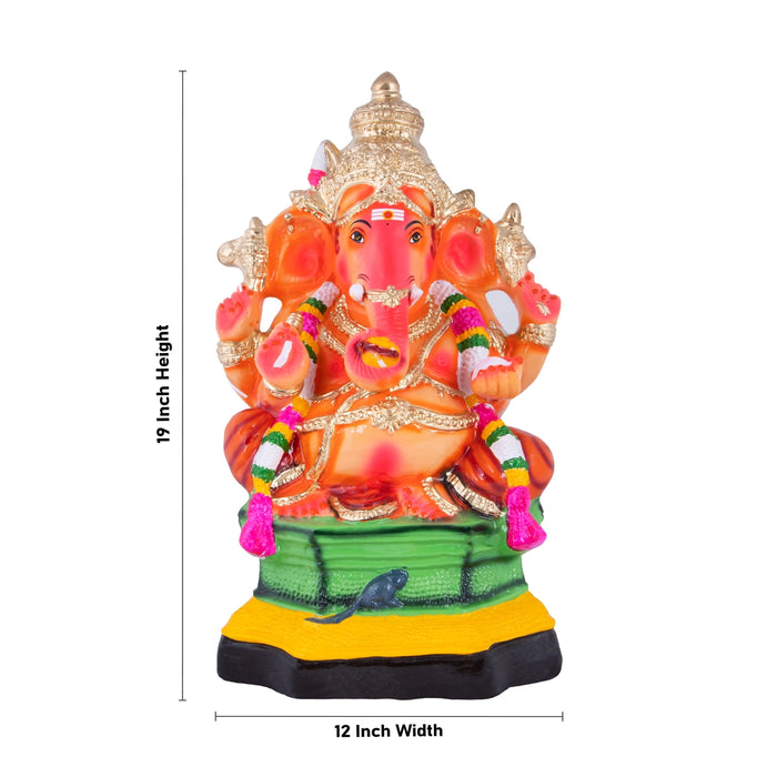 Malai Vinayagar Paper Mache Golu Bommai - 19 x 12 Inches | Giri Golu Doll/ Navaratri Golu Bomma/Gombe/Bommai