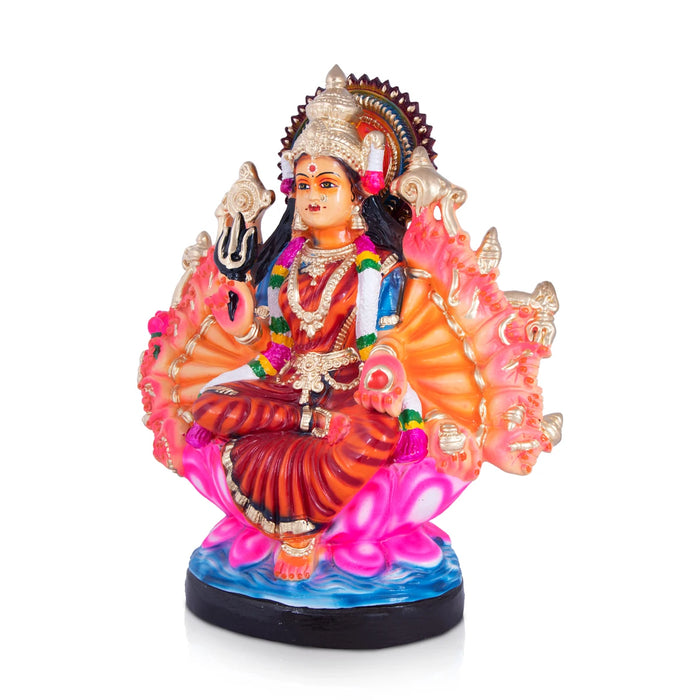 Maha Laxmi Devi with 18 Hands Paper Mache Golu Bommai - 20 x 16 Inches | Giri Golu Doll/ Navaratri Golu Bomma/Gombe/Bommai