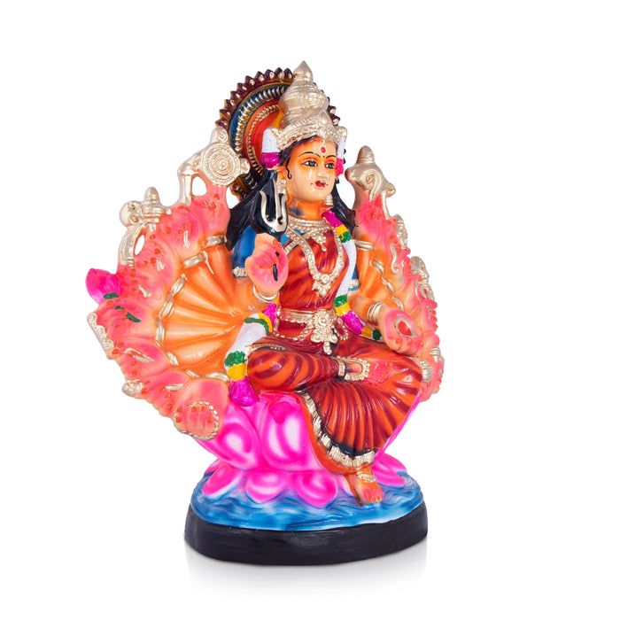 Maha Laxmi Devi with 18 Hands Paper Mache Golu Bommai - 20 x 16 Inches | Giri Golu Doll/ Navaratri Golu Bomma/Gombe/Bommai