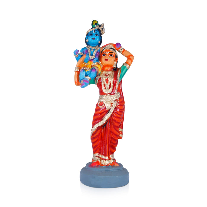 Yashoda Lifting Krishna Paper Mache Golu Bommai - 24 x 8 Inches | Giri Golu Doll/ Navaratri Golu Bomma/Gombe/Bommai