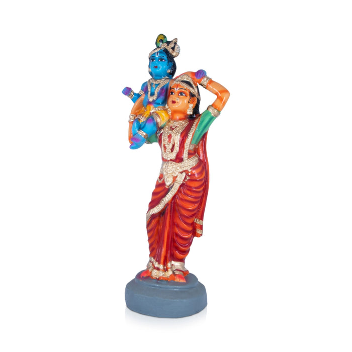 Yashoda Lifting Krishna Paper Mache Golu Bommai - 24 x 8 Inches | Giri Golu Doll/ Navaratri Golu Bomma/Gombe/Bommai