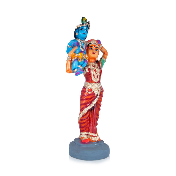 Yashoda Lifting Krishna Paper Mache Golu Bommai - 24 x 8 Inches | Giri Golu Doll/ Navaratri Golu Bomma/Gombe/Bommai