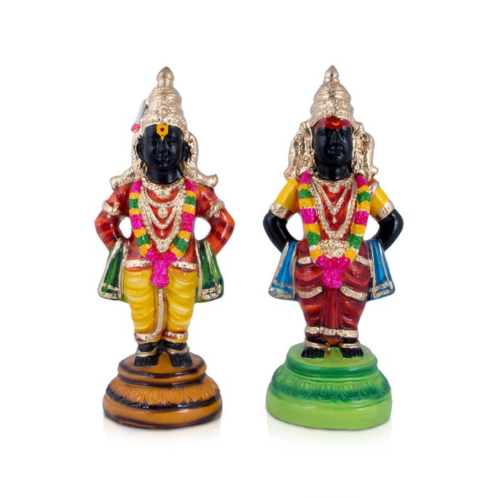 Vitthal Rukmini Paper Mache Golu Bommai Pair - 14 x 5.5 Inches | Giri Golu Doll/ Navaratri Golu Bomma/Gombe