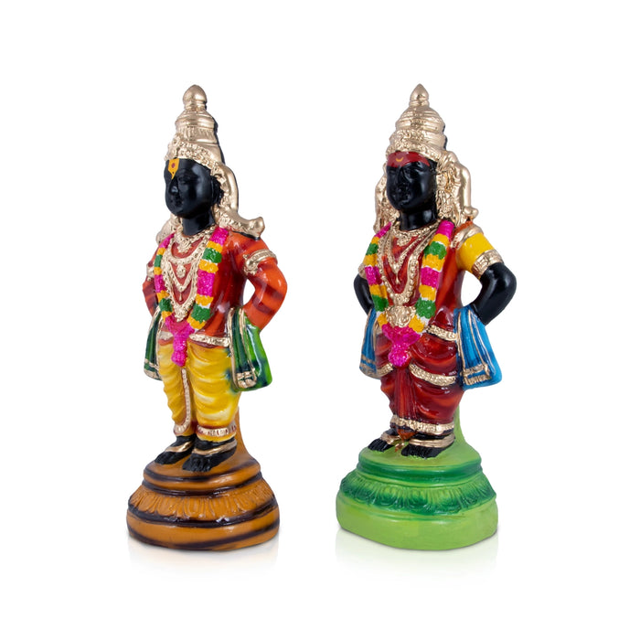 Vitthal Rukmini Paper Mache Golu Bommai Pair - 14 x 5.5 Inches | Giri Golu Doll/ Navaratri Golu Bomma/Gombe