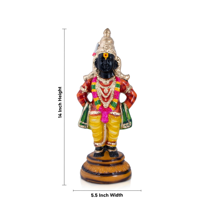 Vitthal Rukmini Paper Mache Golu Bommai Pair - 14 x 5.5 Inches | Giri Golu Doll/ Navaratri Golu Bomma/Gombe