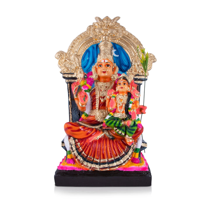 Balambigai Sitting On Kamakshi Paper Mache Golu Bommai - 22 x 14 Inches | Giri Golu Doll/ Navaratri Golu Bomma