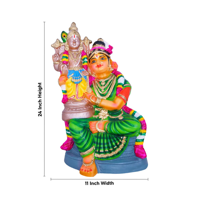 Andal Perumal Paper Mache Golu Bommai - 24 x 11 Inches | Giri Golu Doll/ Navaratri Golu Bomma/Gombe/Bommai