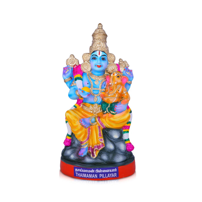 Uncle Ganesha Thaimaman Pillayar Paper Mache Golu Bommai - 21 x 10 Inches | Giri Golu Doll/ Navaratri Golu Bomma