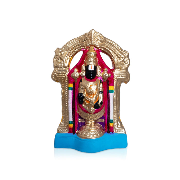 Perumal Thayar Clay Golu Bommai Pair - 9 x 6 Inches | Giri Golu Gombe/ Navaratri Golu Bommalu/ Dasara Doll