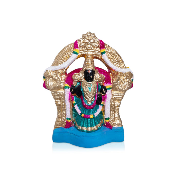 Perumal Thayar Clay Golu Bommai Pair - 9 x 6 Inches | Giri Golu Gombe/ Navaratri Golu Bommalu/ Dasara Doll