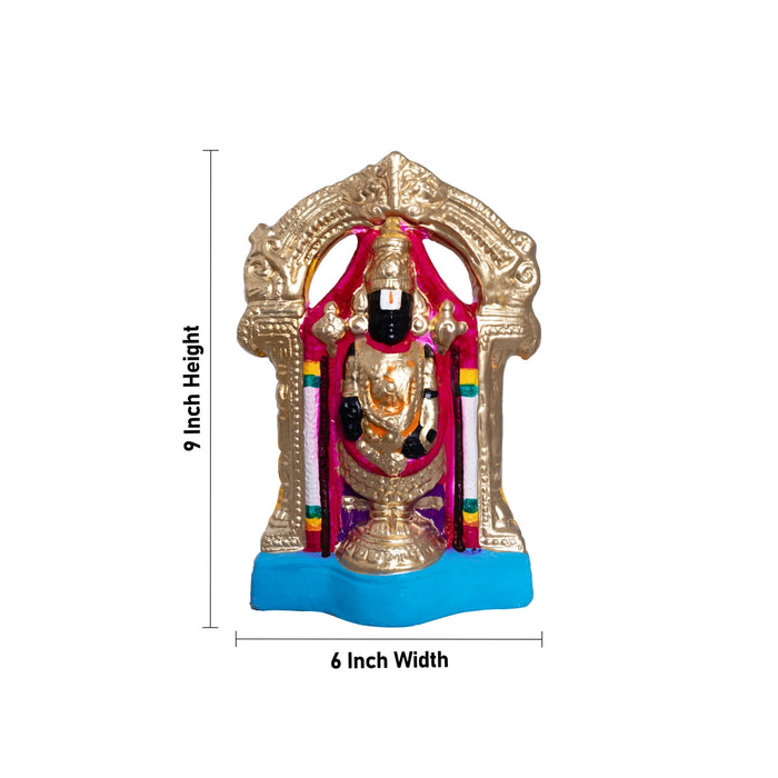 Perumal Thayar Clay Golu Bommai Pair - 9 x 6 Inches | Giri Golu Gombe/ Navaratri Golu Bommalu/ Dasara Doll
