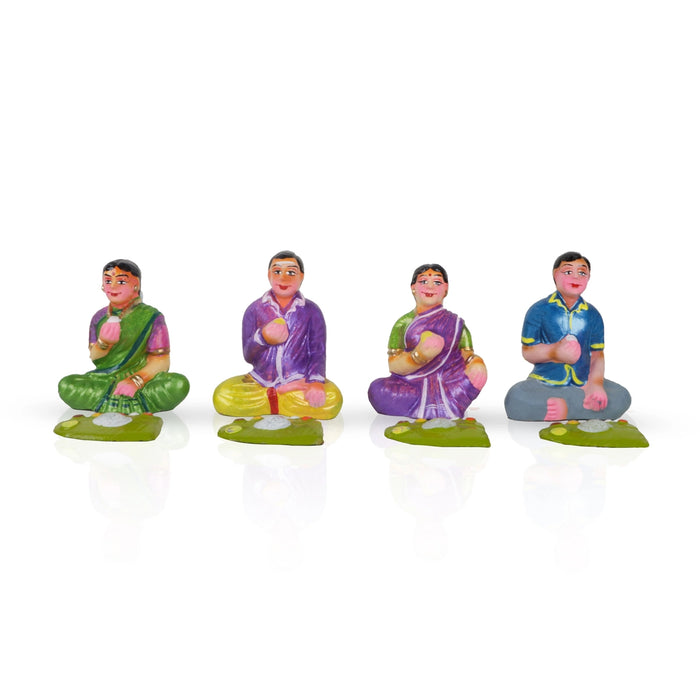 Sapadu Set Clay Golu Bommai – 6.5 x 2.5 Inches | 22 Pcs/ Giri Golu Doll / Navaratri Golu Bomma / Gombe
