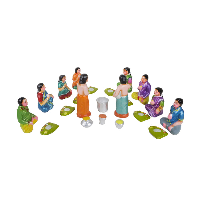 Sapadu Set Clay Golu Bommai – 6.5 x 2.5 Inches | 22 Pcs/ Giri Golu Doll / Navaratri Golu Bomma / Gombe