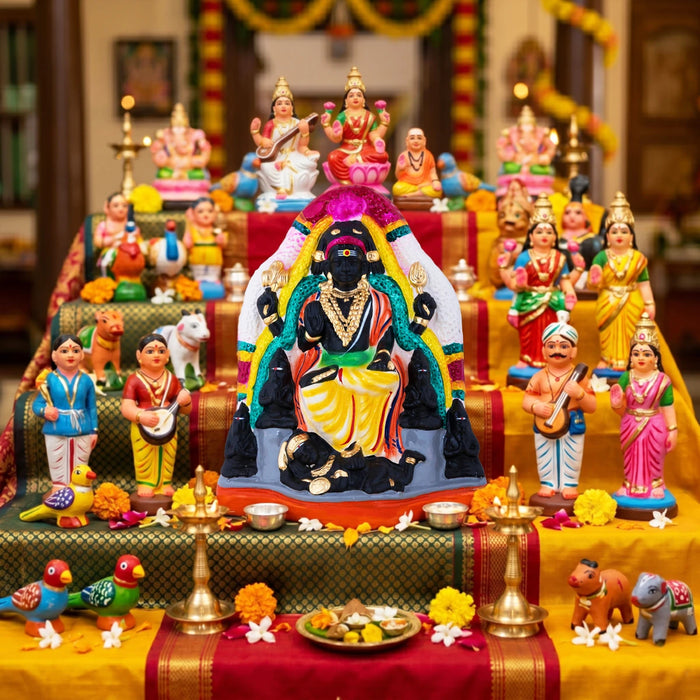 Dakshinamoorti Paper Mache Golu Bommai - 10 x 8 Inches | Giri Golu Doll/ Navaratri Golu Bomma/ Dasara Doll
