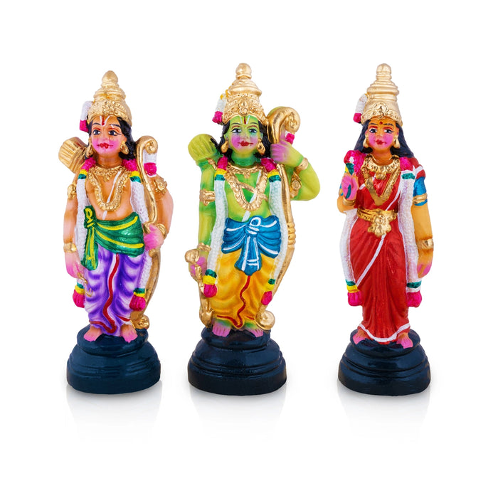 Ramar Clay Golu Bommai Set - 10 x 3.5 Inches | Giri Golu doll/ Navaratri Kolu Bomma/ Gombe/ Dasara Doll