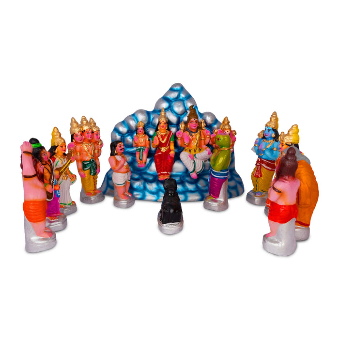 Kailaya Malai Clay Golu Bommai Set - 12 x 17 Inches | Giri Golu Doll/ Navaratri Golu Bomma/ Gombe