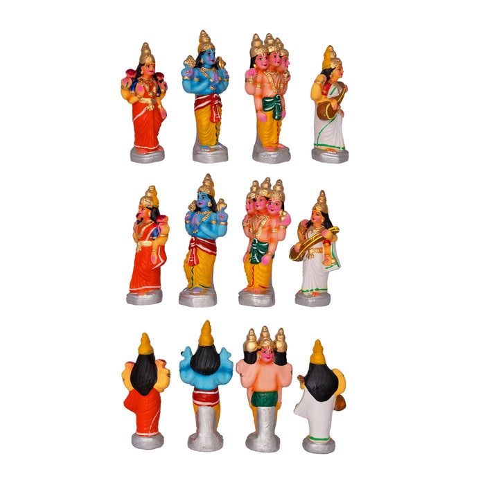 Kailaya Malai Clay Golu Bommai Set - 12 x 17 Inches | Giri Golu Doll/ Navaratri Golu Bomma/ Gombe