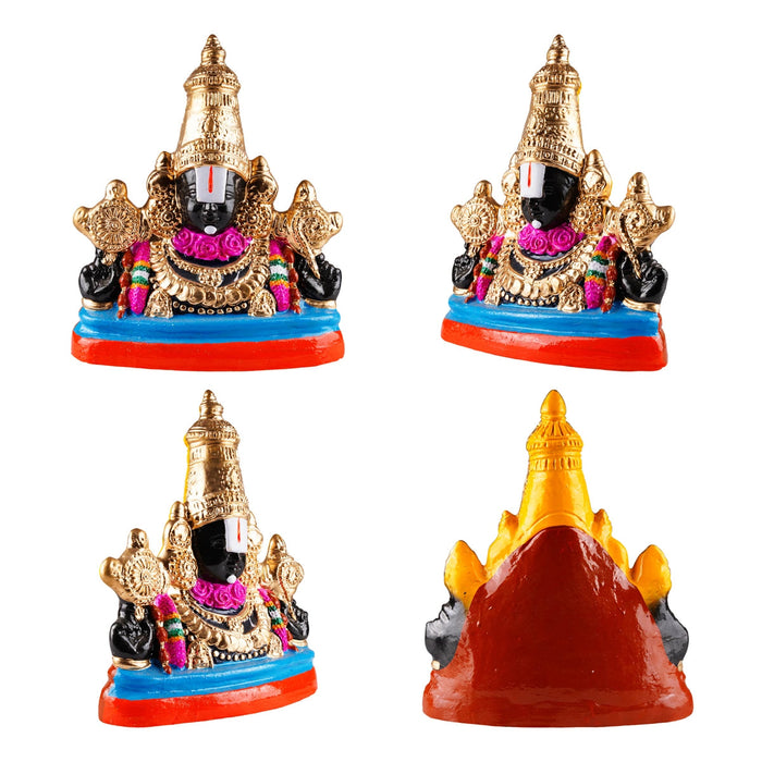 Bust Perumal Thayar Paper Mache Golu Bommai Pair - 15 x 11 Inches | Giri Golu Doll/ Navaratri Golu Bomma/ Gombe