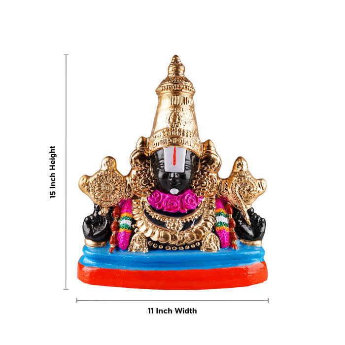 Bust Perumal Thayar Paper Mache Golu Bommai Pair - 15 x 11 Inches | Giri Golu Doll/ Navaratri Golu Bomma/ Gombe