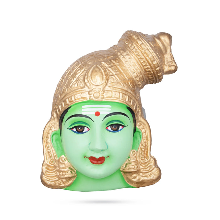 Meenakshi Face Paper Mache Golu Bommai - 8 x 6 Inches | Giri Golu Doll/ Navaratri Kolu Bomma/ Gombe/ Bommai