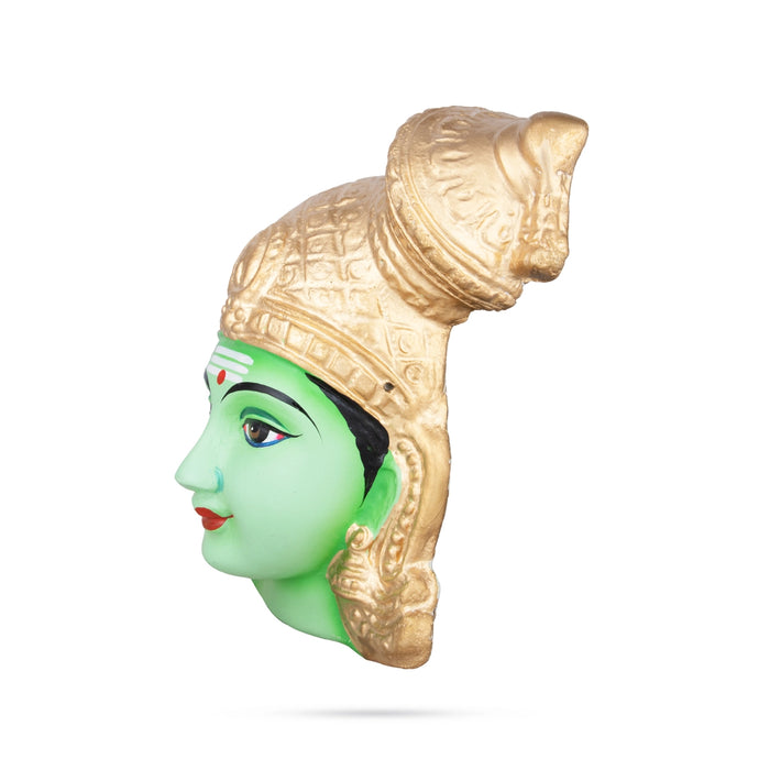 Meenakshi Face Paper Mache Golu Bommai - 8 x 6 Inches | Giri Golu Doll/ Navaratri Kolu Bomma/ Gombe/ Bommai