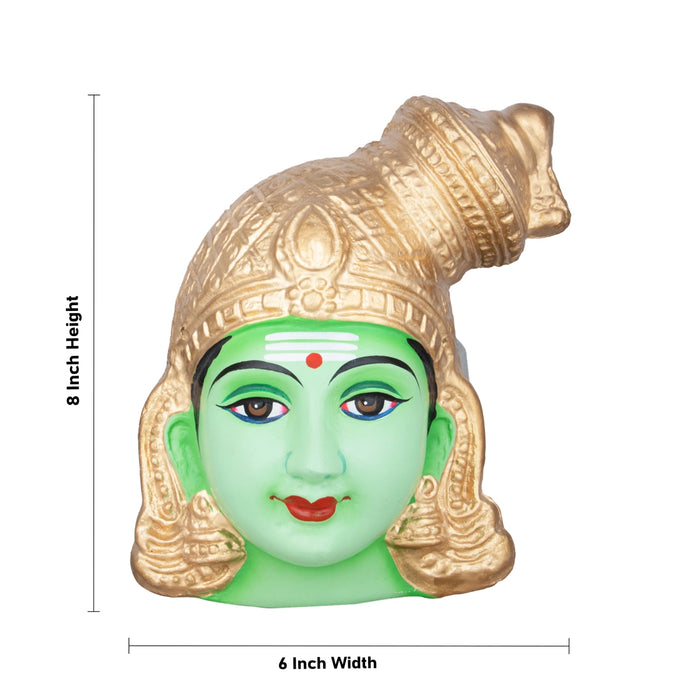 Meenakshi Face Paper Mache Golu Bommai - 8 x 6 Inches | Giri Golu Doll/ Navaratri Kolu Bomma/ Gombe/ Bommai