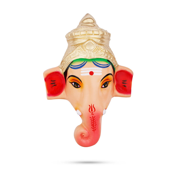 Ganesha Face Paper Mache Golu Bommai - 11 x 6 Inches | Giri Golu Doll/ Navaratri Kolu Bomma/ Bommalu