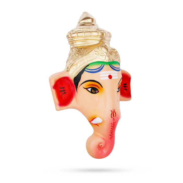 Ganesha Face Paper Mache Golu Bommai - 11 x 6 Inches | Giri Golu Doll/ Navaratri Kolu Bomma/ Bommalu