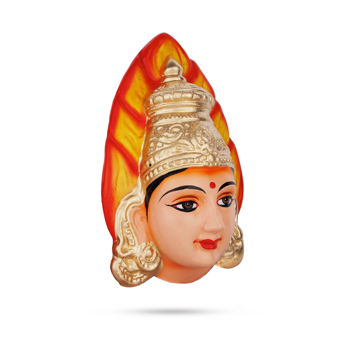 Mariamman Face Paper Mache Golu Bommai - 10 x 6 inches | Giri Golu Doll/ Navaratri Kolu Bommalu/ Dasara Bomma