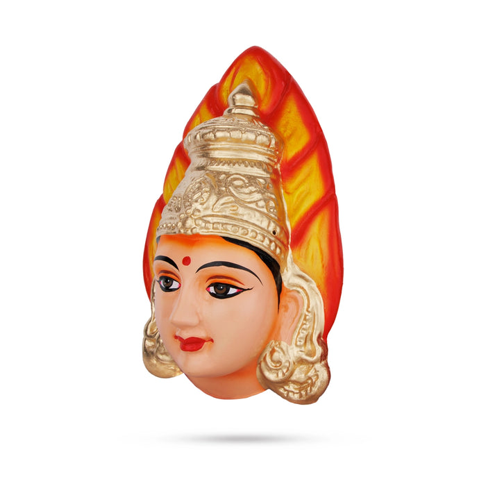 Mariamman Face Paper Mache Golu Bommai - 10 x 6 inches | Giri Golu Doll/ Navaratri Kolu Bommalu/ Dasara Bomma