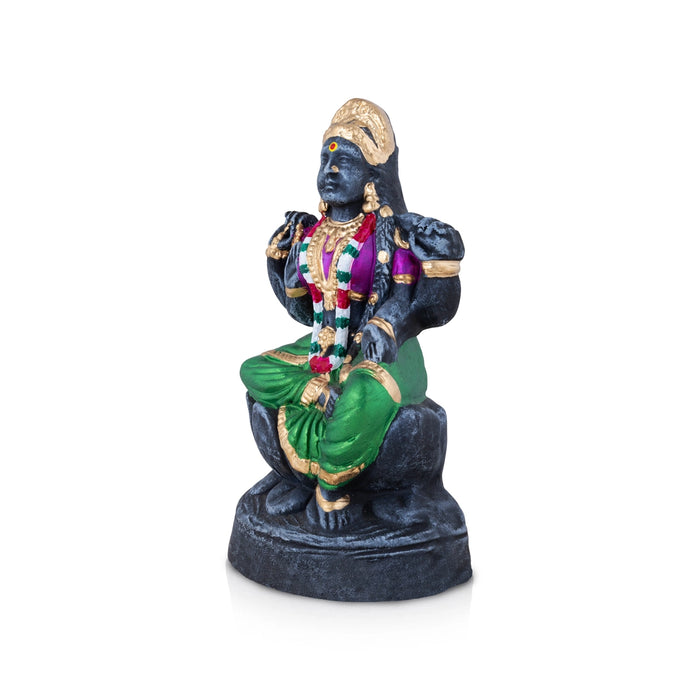 Balambigai Black Stone Clay Golu Bommai - 9 x 4.5 Inches | Giri Golu Doll/ Navaratri Kolu Bomma/ Gombe/ Bommalu