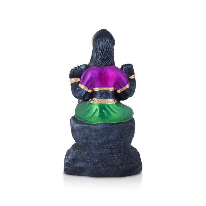 Balambigai Black Stone Clay Golu Bommai - 9 x 4.5 Inches | Giri Golu Doll/ Navaratri Kolu Bomma/ Gombe/ Bommalu