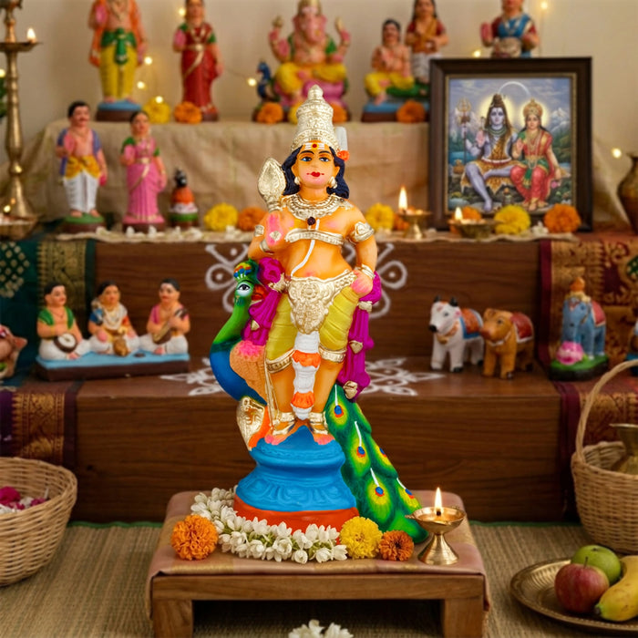 Bala Murugar Clay Golu Bommai – 13.5 x 6 Inches | Giri Golu Doll / Navaratri Golu Bomma / Gombe / Bommai