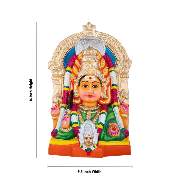 Periyapalayath Amman Clay Golu Bommai - 16 x 9.5 Inches | Giri Golu doll/ Navaratri Golu Gombe/ Bommalu