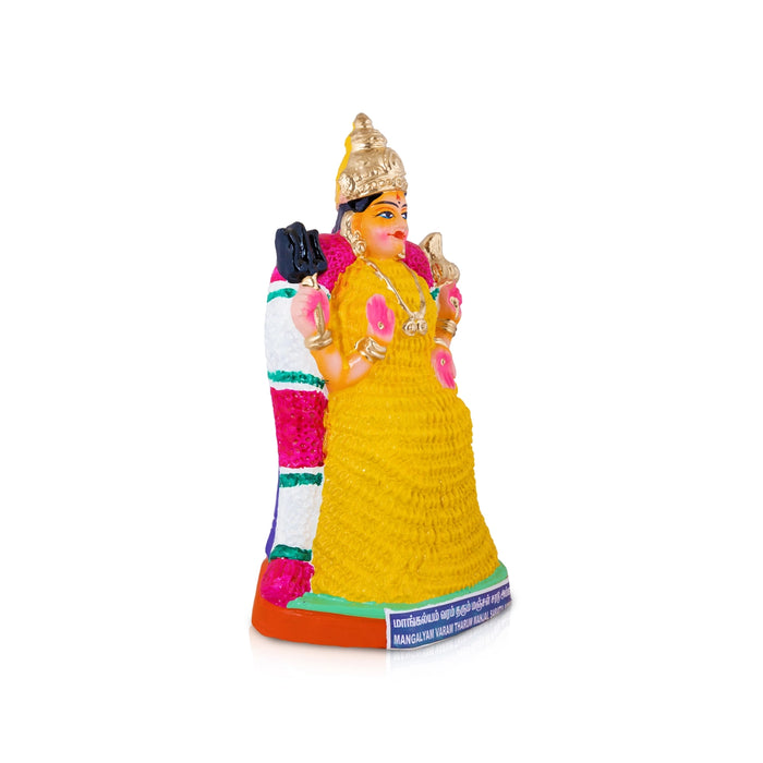 Manjal Amman Clay Golu Bommai - 12.5 x 8 Inches | Giri Golu Bomma/ Navaratri Golu Doll/ Gombe