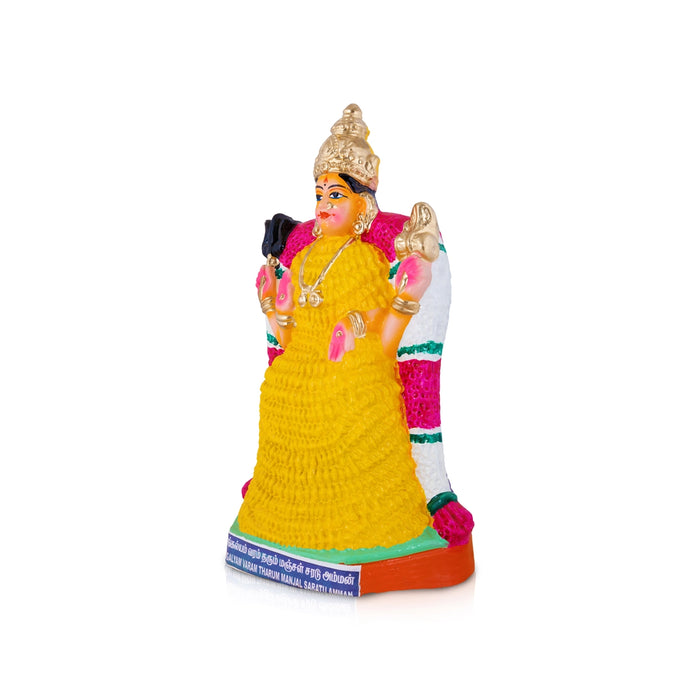 Manjal Amman Clay Golu Bommai - 12.5 x 8 Inches | Giri Golu Bomma/ Navaratri Golu Doll/ Gombe