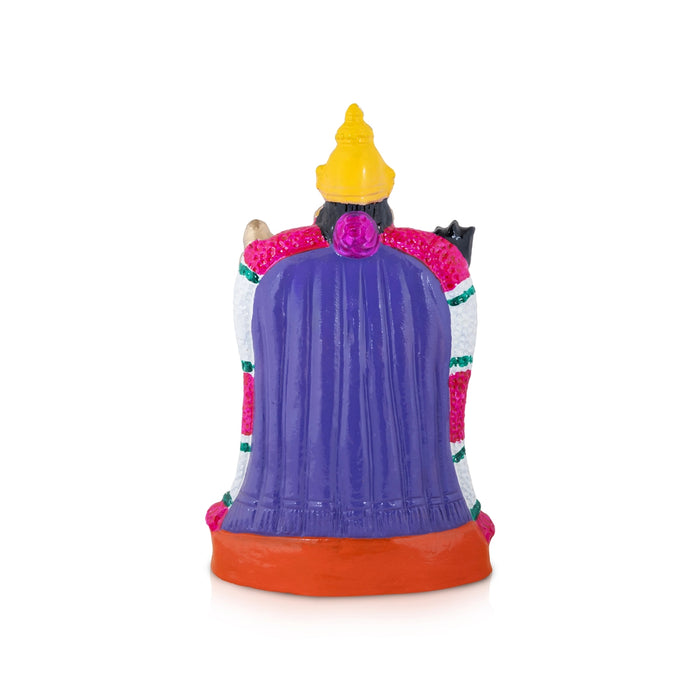 Manjal Amman Clay Golu Bommai - 12.5 x 8 Inches | Giri Golu Bomma/ Navaratri Golu Doll/ Gombe