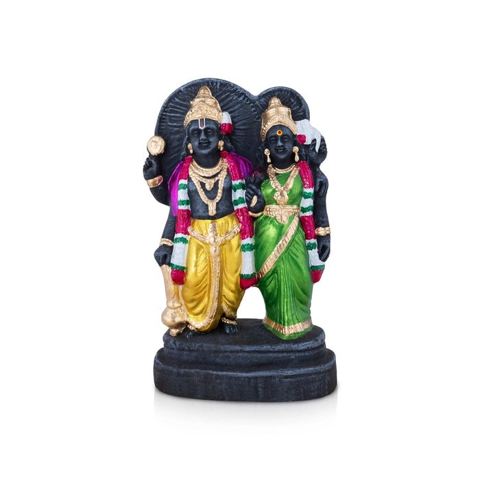 Vishnu Lakshmi Clay Golu Bommai - 10 x 5.5 Inches | Giri Golu Doll/ Navaratri Golu Bomma/ Bommai